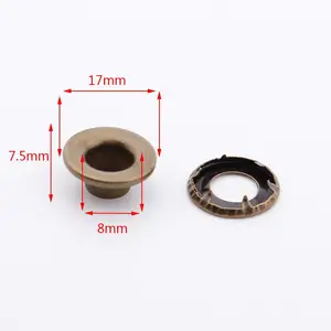 供应带爪鸡眼17*8*7.5mm铜质金色加厚垫片带爪