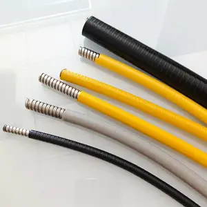 石油电气线缆防护 Φ10mm铠装包塑金属穿线软管 不锈钢铠甲及格兰头