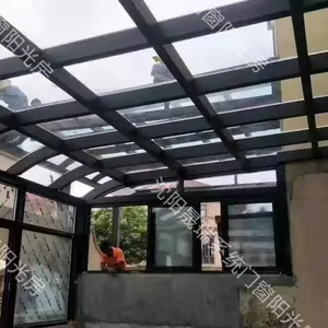 别墅室外 阳光房 断桥门窗 阳台 露台遮阳 隔断 肯德基门