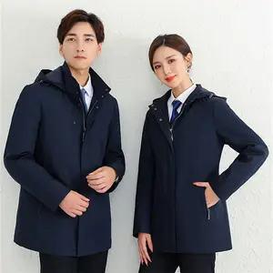 高端教师公务员银行羽绒服 男女同款防寒鸭绒服 中长款职业装冬装