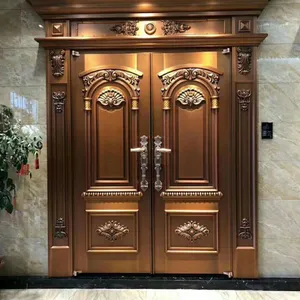 广东高端铜门别墅楼梯金属艺品厂家直销