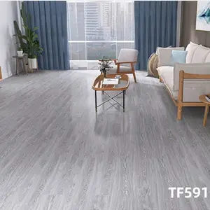 厂家批发5mm石塑地板家用锁扣塑胶地砖防水耐磨灰色SPC石晶地板