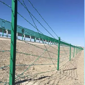 刀片刺绳防攀爬围栏 厂区浸塑防锈围墙防盗隔离金属围栏防护网