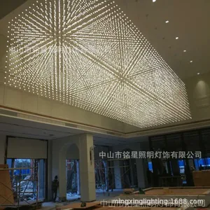 样板间别墅复式楼灯饰光立方工程定制大型酒店大堂会所大吊灯厂家