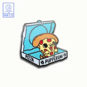 厂家批发金属徽章 卡通披萨珐琅徽章 企业活动个性logo徽章定制