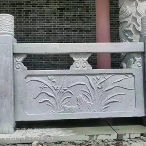 石栏杆 河道堤坝石护栏 桥梁防护石栏板 材质坚固