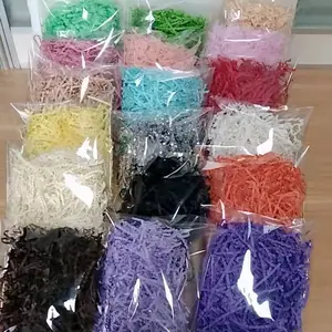 拉菲草碎纸 拉菲草填充物 彩色碎纸 丝纸条 包装盒彩色填充纸