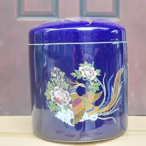 景德镇陶瓷骨灰盒罐全手工青花龙圆坛棺材祭祀殡葬用品