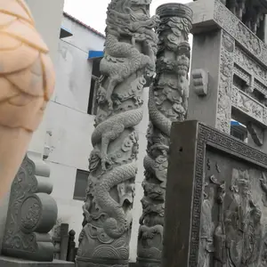 观音 龙柱 凉亭