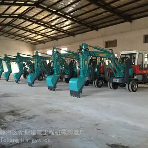 中小型轮式挖掘机工程80轮胎式农用建筑钩机液压挖土抓木机多功能
