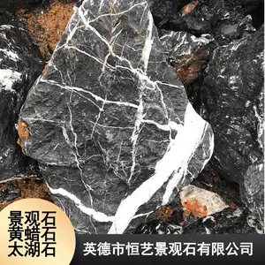 田林天然黑山石野山石枯山水造景石 庭院别墅花园园林景观设计