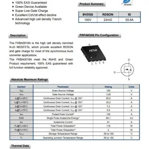 Fet东沅 FKBA0018A N通道100V MOS管 封装PRPAK5x6