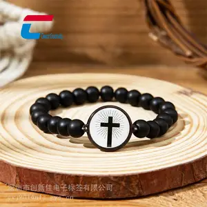 时尚NFC手环 RFID硬石手环 时尚编织粗绳 NFC木质珠串手链