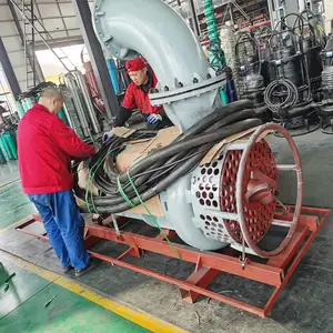 天津河道采用电动绞式挖泥捞沙泵进行河道清淤工作