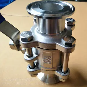 不锈钢304材质316L快装球阀卫生级阀门Q81F三片式卡箍球阀