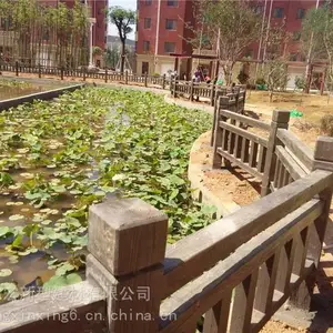 园艺景观水泥围栏 混凝土仿木梯型护栏 多种造型装饰建材栏杆