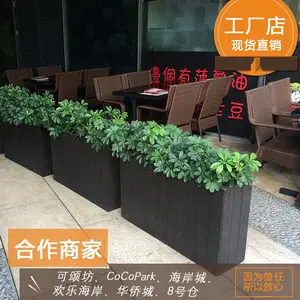 深圳户外阳台防腐木花箱实木花盆园林道路工程长形方形种树箱花箱厂家