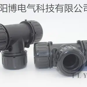 防水型T型三通塑料软管接头,防水型T型三通波纹软管接头,T型三通防水尼龙软管接头