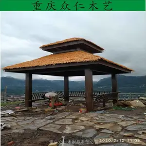 开州户外实木琉璃瓦凉亭 防腐木常规八角亭 众仁木艺