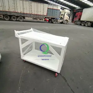 医院可移动多功能pp周转小推车 无尘车间抗静电pp塑料工具车