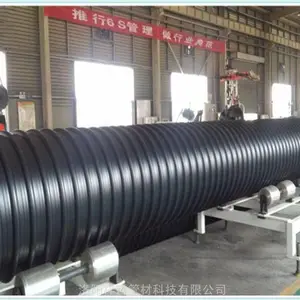 聚乙烯钢带增强波纹管 黑色螺旋排污管 市政排水管