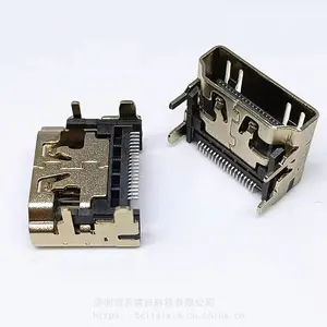 TYPE-A HDMI����ĸ�� 19P 90���ĽŲ�� ������Ƭ ���Ƕƽ� ����