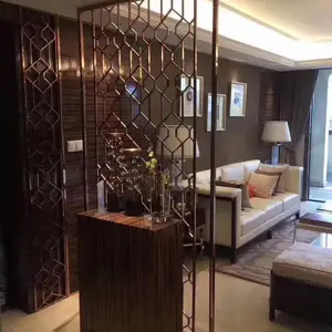 铜艺雕刻屏风 K金轻奢铜屏风奇特构想