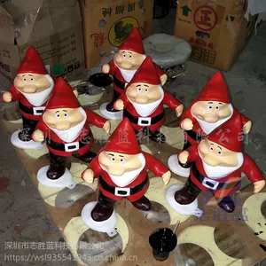 深圳志胜蓝厂家定制玻璃钢美化空间装饰彩绘道具雕塑小品摆件玻璃钢猴子圣诞老人雕塑