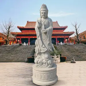 大型佛像人物雕塑厂家 花岗岩观音菩萨石雕像 寺庙古建景区菩萨景观摆件