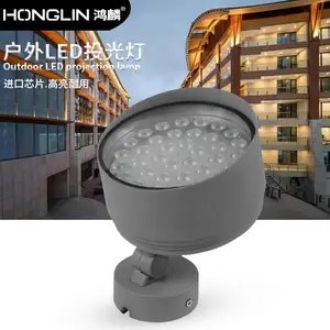 LED投光灯户外工程灯36W圆形照树草坪灯柱子桥梁过道酒店外墙彩色