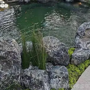 黑山石造景石-河源日式庭院造景石-黑山石园林假山石设计