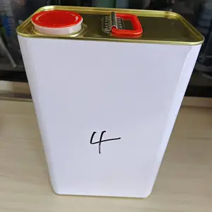 4L涂白马口铁罐方罐4升闭口油漆罐固化剂桶胶水罐化工罐铁桶