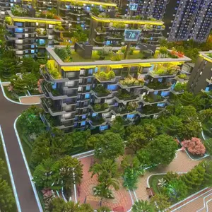 汇报专用城市沙盘定制 分区演示基建产业配套规划