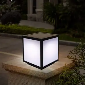 太阳能户外柱头灯 家用室外防水庭院别墅公园围墙智能光控围墙灯