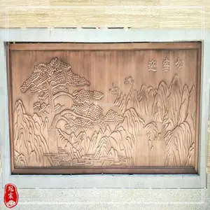 专业定做3d立体感铝板浮雕壁画 铝艺雕刻镂空屏风 酒店装饰