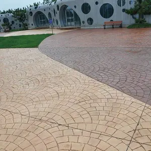 压花地坪做法 公园地面铺装材料 江苏 盐城地区材料配送 技术指导 工程施工