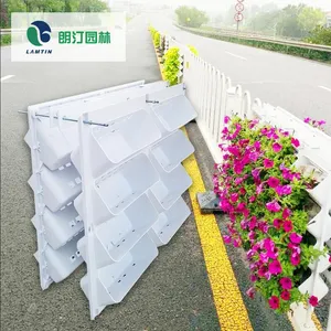 道路护栏挂花花盆 城市道路隔离栏绿化装饰 朗汀园林
