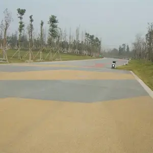 杭州彩色无砂地坪浙江透水混凝土作用交地明显 彩色防滑路面施工