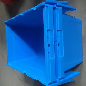 加厚塑料周转箱斜插式物流带盖运输箱生鲜超市配送箱长方形收纳箱