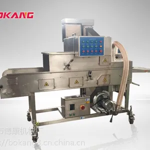 SXJ600连续式面包虾裹糠机、博康牌鱼排、面包虾上浆裹糠生产线