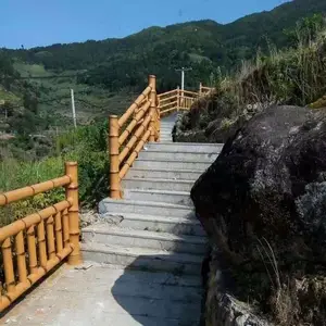 福建福州水泥仿木护栏价格多少 水泥仿木栏杆***安装案例