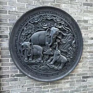 麒麟砖雕 门神浮雕 影壁墙福字 围墙装饰壁画 院墙挂件 新农村中式庭院建设装修