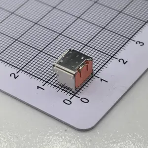 垫高1.9 TYPE C 16PIN (CH=3.50) 5A SMT 母座 LCP黑胶 端子铜 外壳304 DIP脚