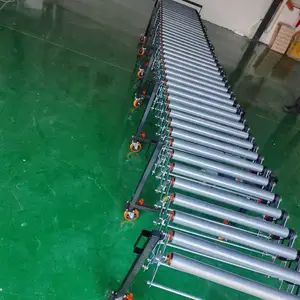 伸缩折叠动力滚筒输送机 高度可调 快递卸货传送带 敬贤机械