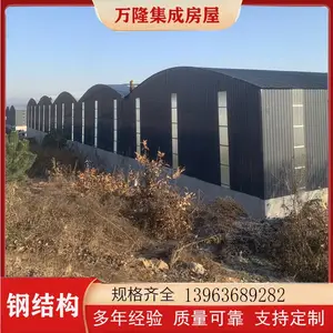 彩板钢筋棚 大拱形钢架棚 连跨设计 用途广 万隆 工地材料仓库棚 可定制