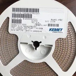 KEMET钽电容 T491B107M010AT 钽电容100UF/10V现货库存