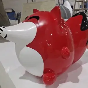 产品形象IP 玻璃钢卡通公仔 狐狸道具鎏芳雕塑厂定制