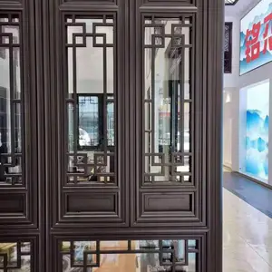 中式铝合金门窗全国上门测量安装 别墅四合院仿古门窗定制厂家