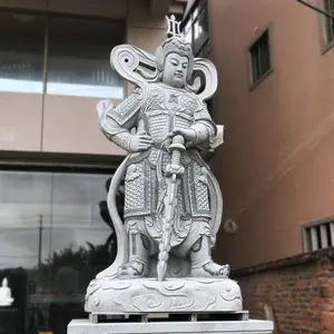 户外2.5米高石雕韦陀菩萨摆件 寺院护法神像关公伽蓝佛像