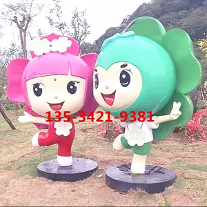 文旅文化IP形象卡通吉祥物雕像 公园景区玻璃钢卡通小鸟雕塑